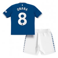 Camiseta Everton Amadou Onana #8 Primera Equipación Replica 2023-24 para niños mangas cortas (+ Pantalones cortos)